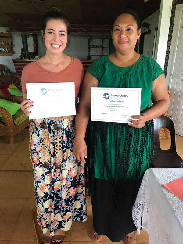Michaela Dreeszen with another Peace Corps educator